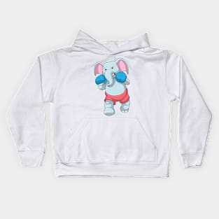 Elephant at Boxing with Boxing gloves Kids Hoodie